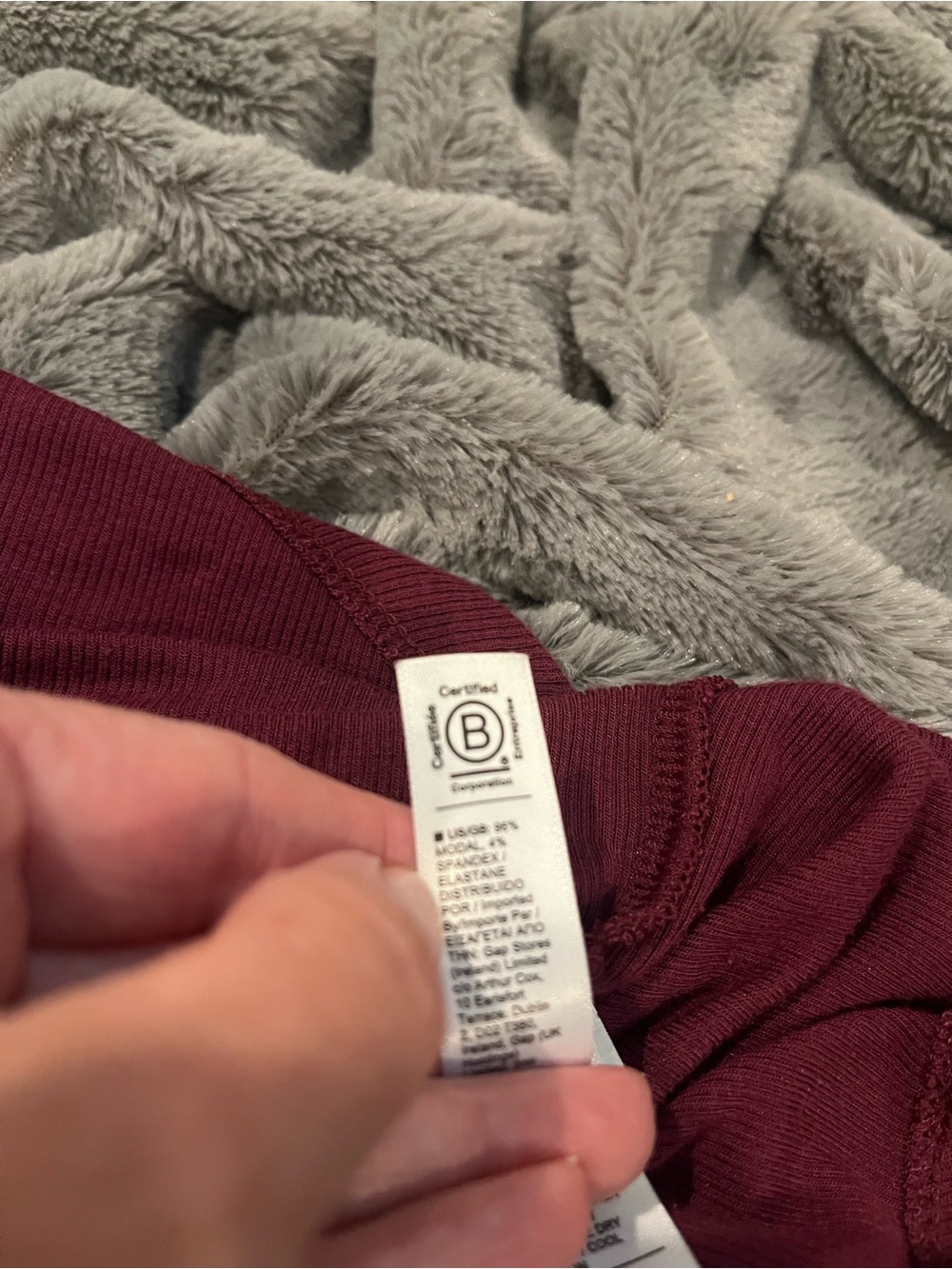 Athleta Well Rested Ribbed Sleep Top Deep Burgundy Size XS - Picture 11 of 13